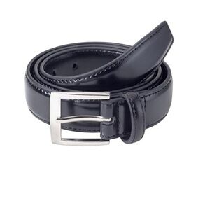Men's black leather belt high quality leather w/ fine edge stitching big man 52